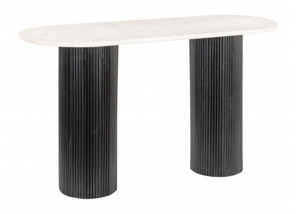 Zuo Modern Izola Console Table in White and Black - Angled View