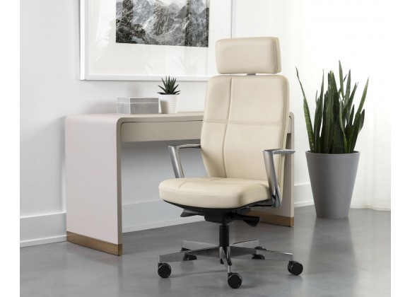 Sunpan Dennison Office Chair in Sand Leather - Lifestyle