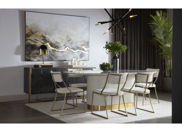 Sunpan Paloma Dining Table - Oval - White Marble - 84" 1