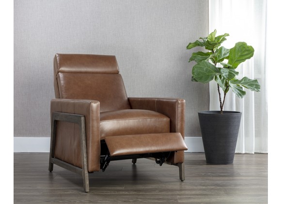 Sunpan Brandon Recliner in Shalimar Tobacco Leather - Lifestyle