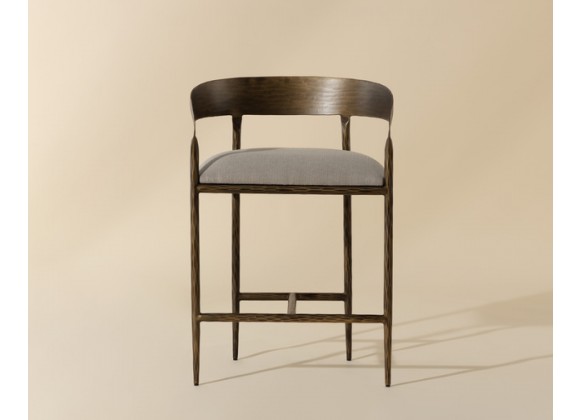 Sunpan Zanatta Counter Stool - Zenith Taupe Grey Front