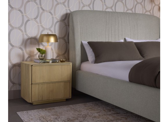 Sunpan Kalla Nightstand, Rustic Oak - Lifestyle