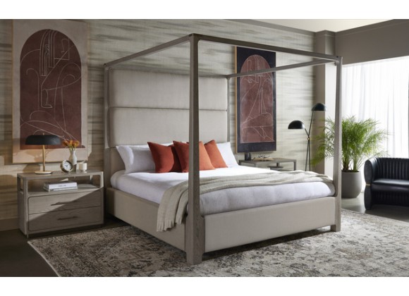 Sunpan Danette Canopy Bed - King Zenith Taupe Grey - Lifestyle