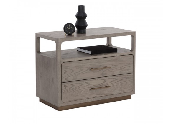 Sunpan Danette Nightstand, Grey - Lifestyle