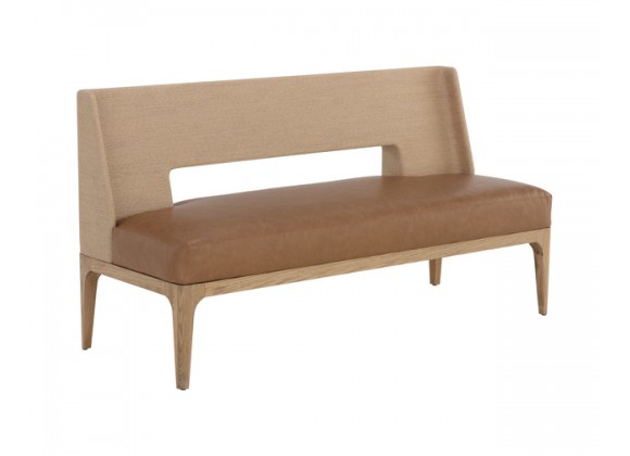 Sunpan Brocco Banquette - Milliken Cognac - Front Side Angle