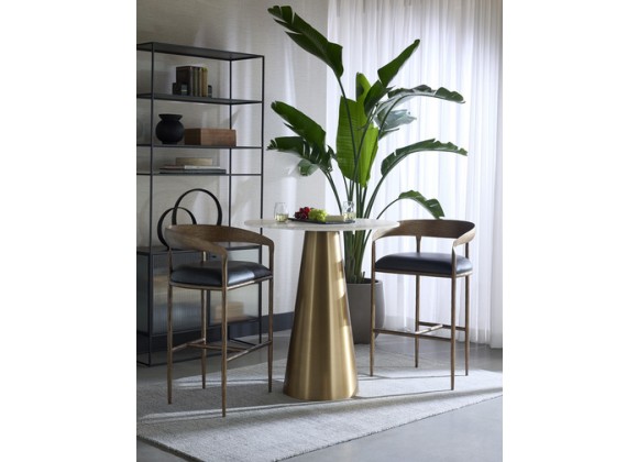 Sunpan Zanatta Counter Stool - Charcoal Black Leather Set 2