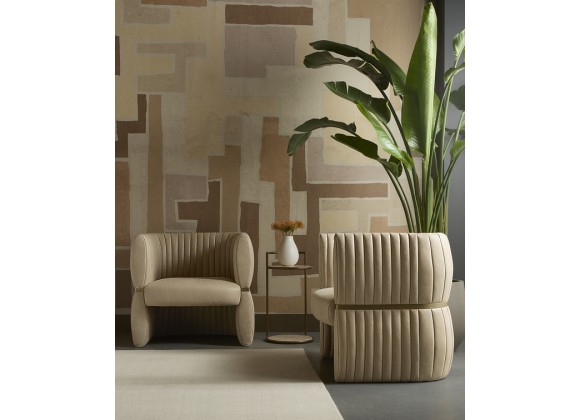 Sunpan Tryor Lounge Chair Sahara Sand Leather Set