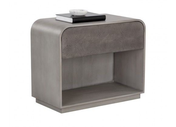 Sunpan Aalgarve Nightstand - Champagne Gold and Grey