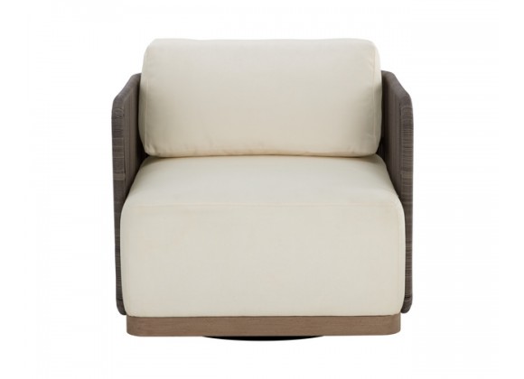 Sunpan Ravenna Swivel Armchair - Stinson Cream Front