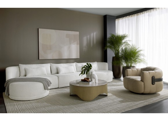 Sunpan Tadeo Swivel Lounge Chair Dark brown - Sahara Sand Leather