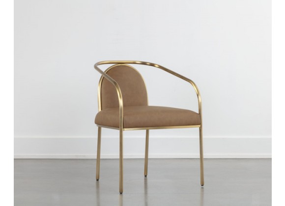 Sunpan Cicero Dining Armchair - Milliken Cognac - Lifestyle