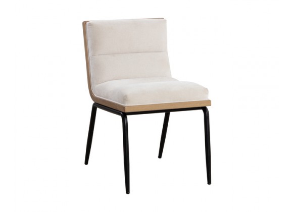 Sunpan Abilene Dining Chair- Polo Club Muslin - Front Side Angle