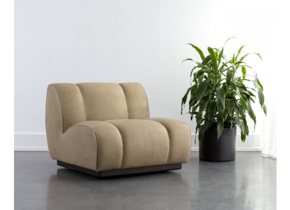 Sunpan Blaise Swivel Lounge Chair - Sahara Sand Leather - Lifestyle