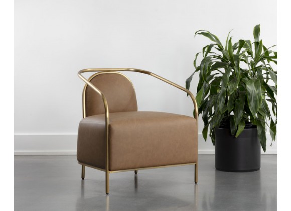 Sunpan Cicero Lounge Armchair - Milliken Cognac - Lifestyle