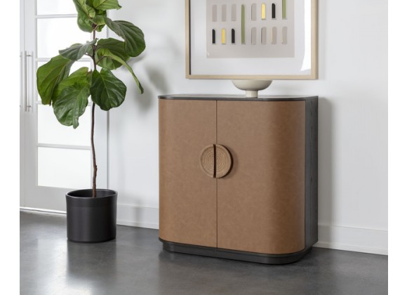 Sunpan Dresden Bar Cabinet - Milliken Cognac - Lifestyle