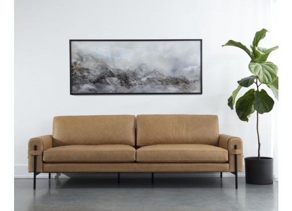 Sunpan Camus Sofa - Ludlow Sesame Leather - Lifestyle
