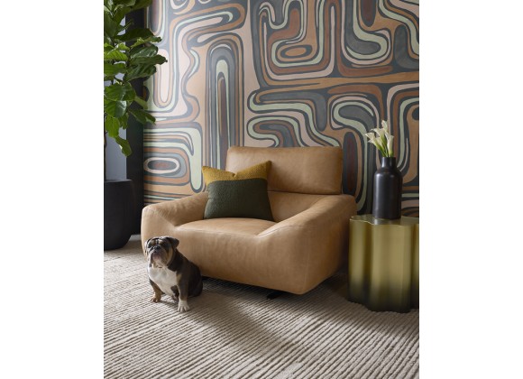 Sunpan Paget Glider Lounge Chair - Camel Leather 2