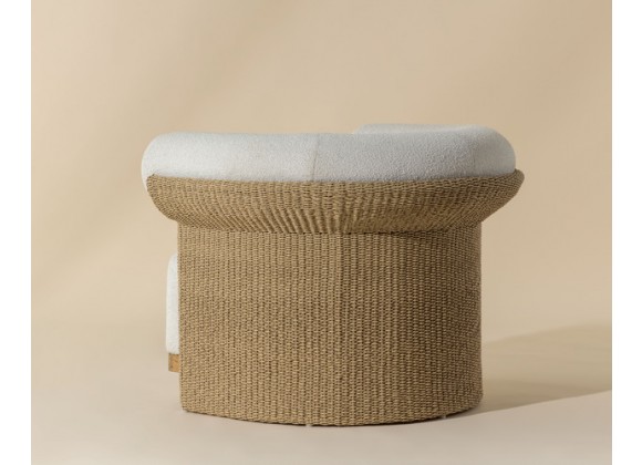 Sunpan Asos Lounge Chair - Louis Cream - Front Angle