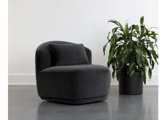 Sunpan Soraya Swivel Armless Chair - Shadow Grey