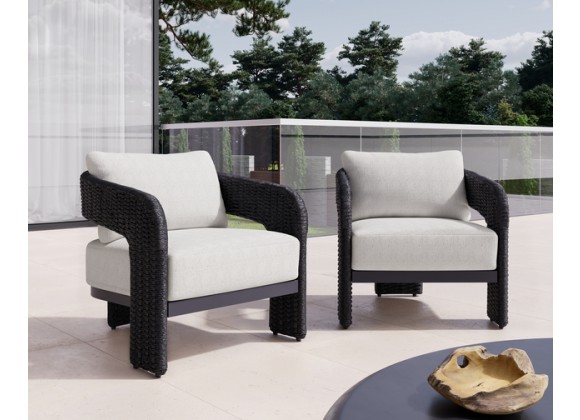 Sunpan Pylos Lounge Chair - louis cream Black