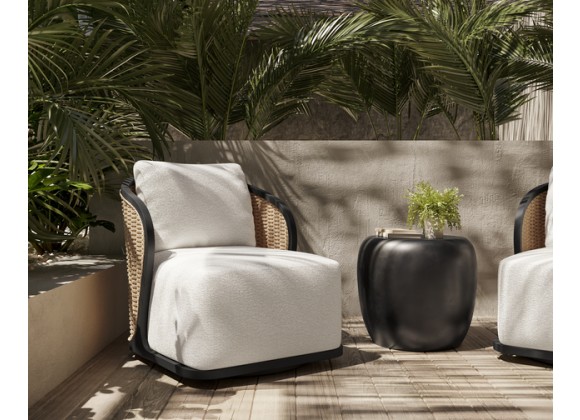 Sunpan Bora Swivel Lounge Chair - Louis Cream - Lifestyle
