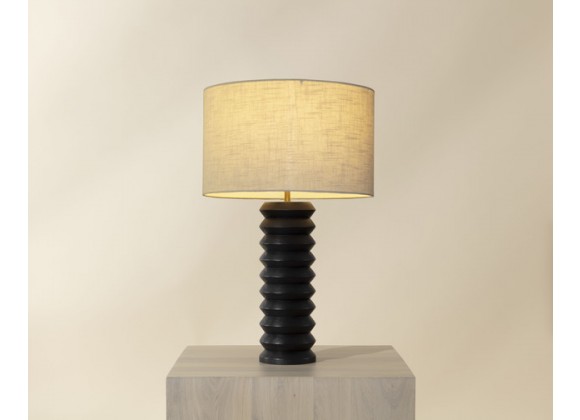 Sunpan Oletto Table Lamp - Lit Front Angle