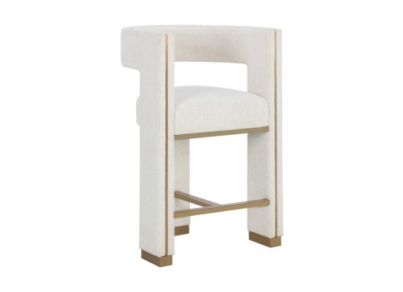 Sunpan Adamina Counter Stool Rhea Light Barley - Front Side Angle