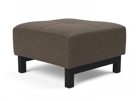 Innovation Living Grand D.E.L. Ottoman in Black Wood Legs and Kenya Taupe Fabric - Angled