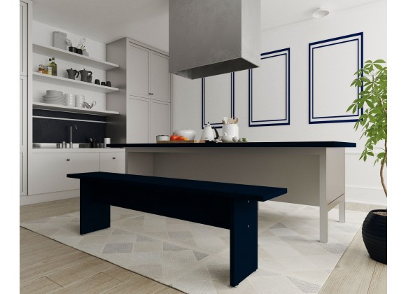 Manhattan Comfort Nomad 67.91 Modern Dining Bench in Tatiana Midnight Blue