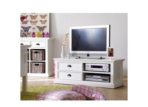 Nova Solo Halifax Entertainment &TV-Media Stand - White - Lifestyle