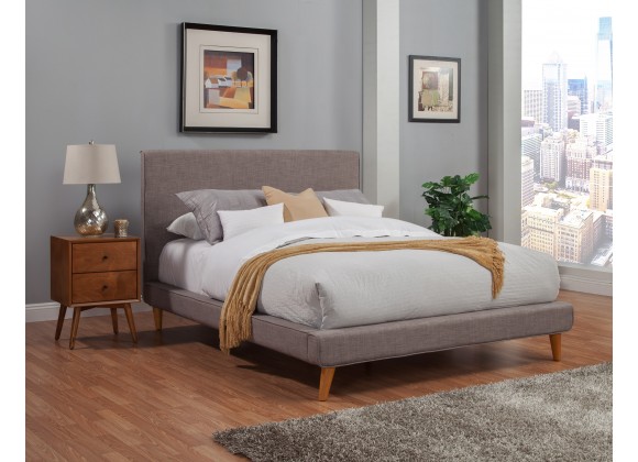 Alpine Furniture Britney California King Upholstered Platform Bed in Dark Grey - Lifestyle