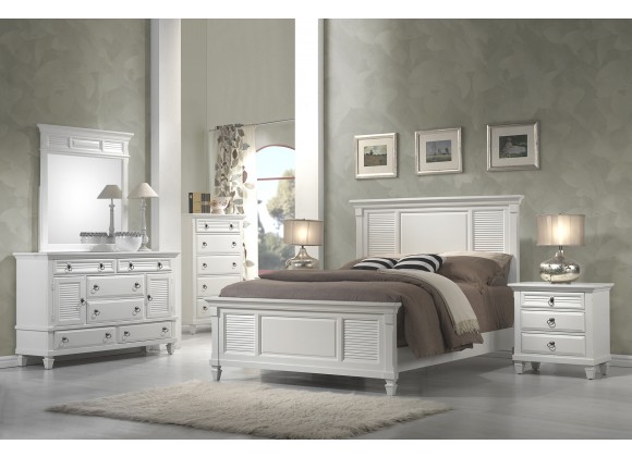 Alpine Furniture Winchester Nightstand in White - Lifestyle