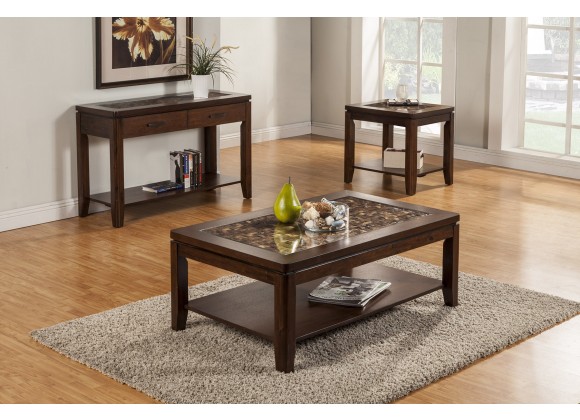  Alpine Furniture Granada Coffee Table in Brown Merlot - Lifestyle