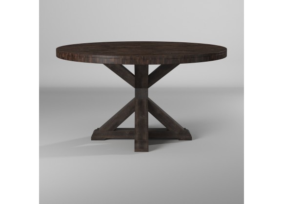 Alpine Furniture Newberry Round Dining Table in Salvaged Grey - Side
