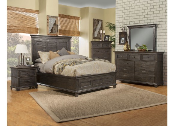 Alpine Furniture Newberry California King Bed in Salvaged Grey - Lifestyle