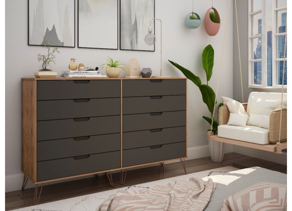 Manhattan Comfort Rockefeller Dresser Grey