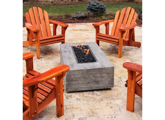 The Outdoor Plus Coronado Wood Grain Fire Pit 