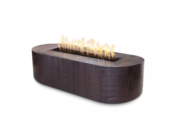 The Outdoor Plus Bispo 84" x 24" Fire Pit - Hammered Copper