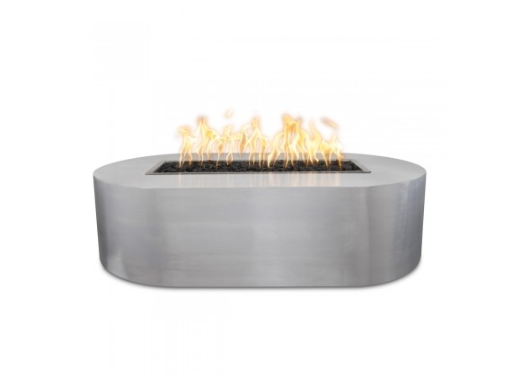 The Outdoor Plus Bispo 84" x 24" Fire Pit - Stainless Steel