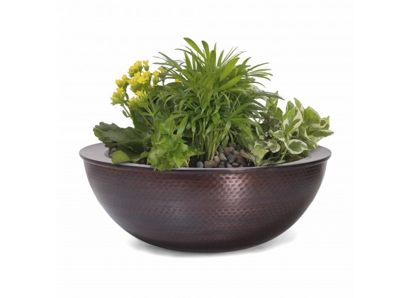 The Outdoor Plus Sedona Hammered Copper Planter Bowl