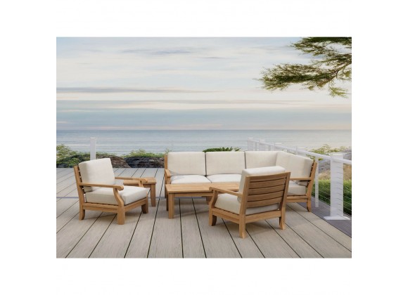 Anderson Teak Riviera Luxe 7-Pieces Modular Set With Rectangular Table A