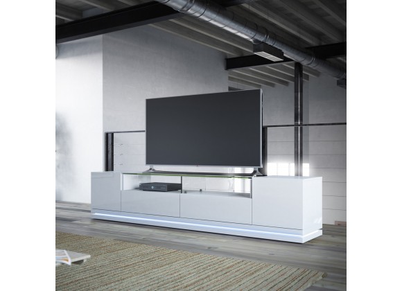 Vanderbilt TV Stand with LED Lights in White Gloss