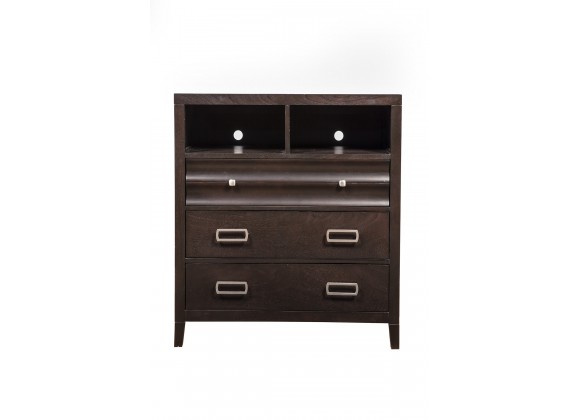 Alpine Furniture Legacy Media Chest in Black Cherry - Front