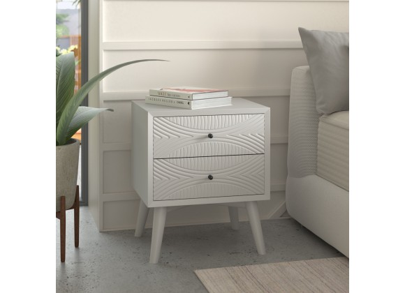  Alpine Furniture Tranquility Nightstand in White - Lfiestyle