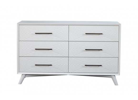 Alpine Furniture Tranquility Dresser in White - Front