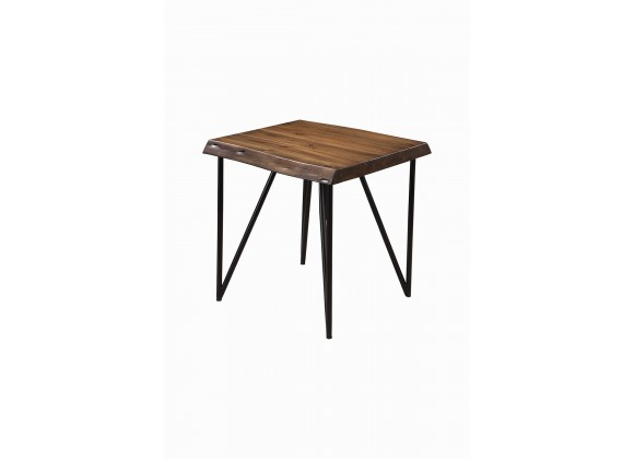 Alpine Furniture Live Edge End Table in Light Walnut - Angled