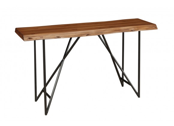 Alpine Furniture Live Edge Sofa Table in Light Walnut