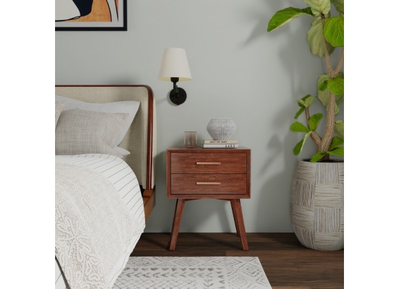 Alpine Furniture Gramercy 2 Drawer Nightstand - Lifestyle