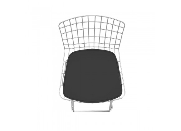 Manhattan Comfort Madeline 41.73" Barstool in Silver and Black Top