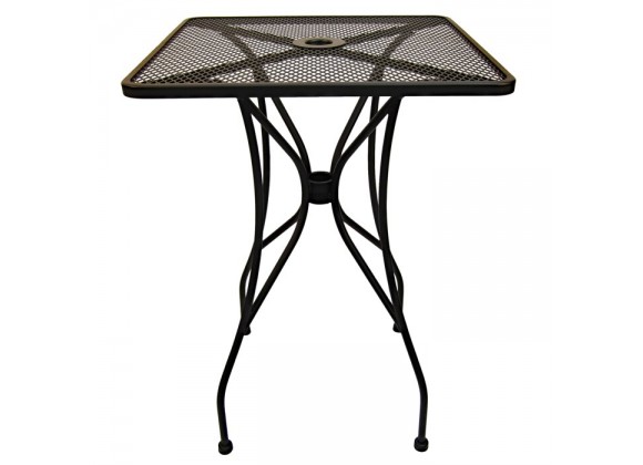 H&D Seating Square Wrought Iron Mesh Top Table w/ Bar Height Base
